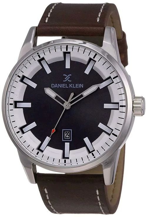 Daniel Klein Analog Black Dial Brown Strap Watch For Men