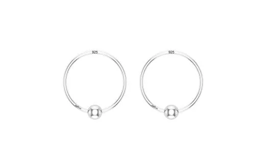 SOMY 925 Pure Sterling Silver Upper Earring Ball bali for Girls And baby With Certificate OF Silver Purity (EARRINGBALI) (Upper-Earrings-8MM)