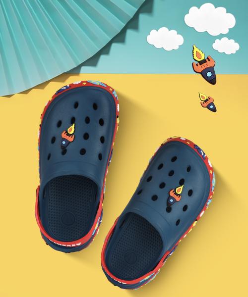 Aqualite Unisex Blue, Red Clogs