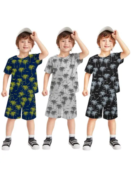 METRO STITCH Trending Cord Summer Clothing Set For Boys&Girls (PACK OF 3) 7-8 Y