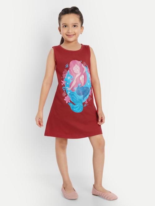 Whaou! Girls Dress | Dresses | Top | Daily Wear | Frock | Cotton | Red Colour Dress | 3 Years to 14 Years | Kids Girl Dress | A line Dress