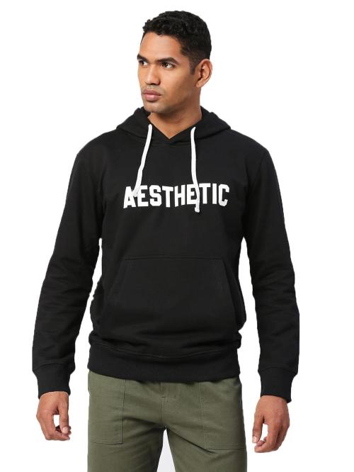 Aesthetic Nation Men Black Fleece Pullover Hoodie (2Xl)