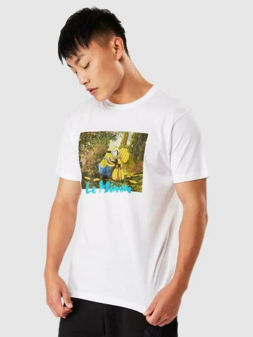 Bewakoof Men Minions Graphic White Short Sleeve Round Neck T-shirt