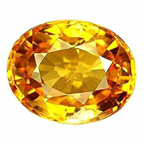 BAGUE Natural Yellow Sapphire Pukhraj Gemstone 7.3 Carat