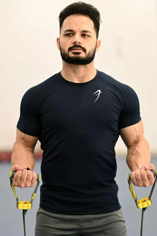 Fuaark Performance Sports and Gym T-Shirt Navy