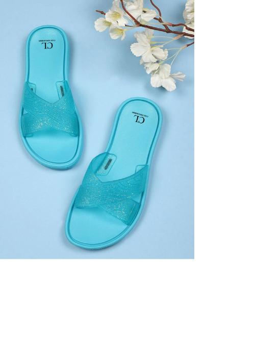 Carlton London Sea Green Flip flops for Women