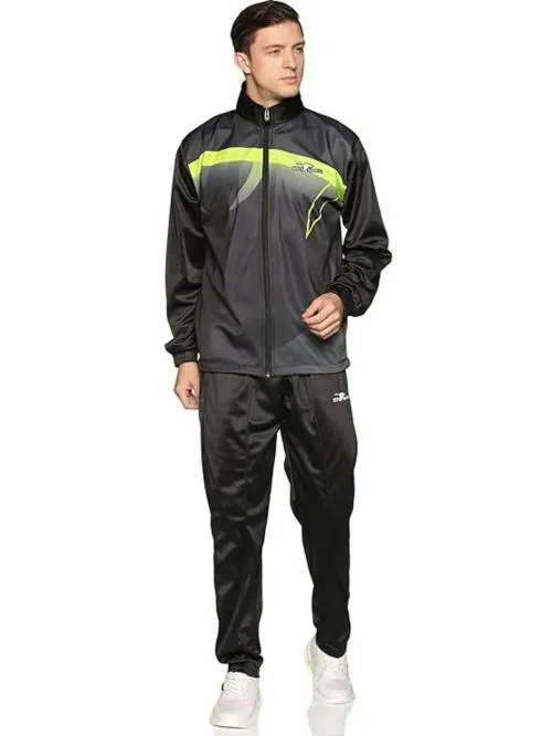 HPS Sports Printed Men Black Track Suit