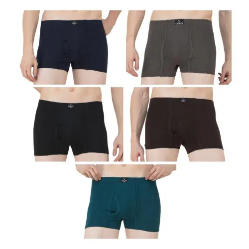 COLIN Men's 100% Pure cotton Regular Fit Solid Color Brief/Boxer/Trunk, Pack of 5 -105