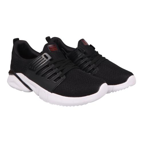 Unistar Men'S Black Fashionable And Comfortable, Walking & Running Sneaker Shoes