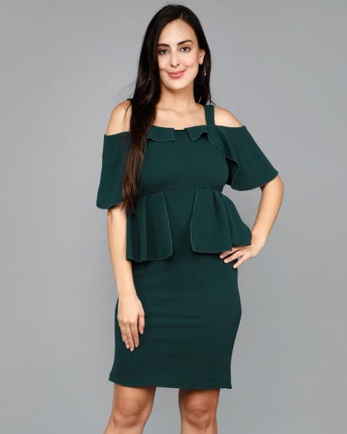 ADDYVERO Women Bodycon Dark Green Dress