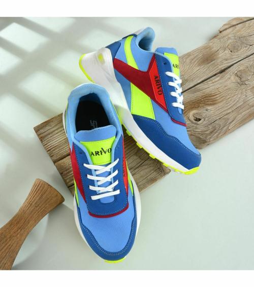 Arivo Men's Sky Blue Fit Comfort Mesh Running Lace-Ups Sports Shoes