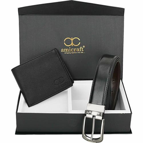 Terabyte Men Black Wallet And Belt (Combo Of 2)
