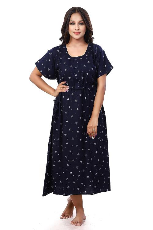 Buy NIGHTFAB Store Women Dark Blue Maternity Nighty Online at Best