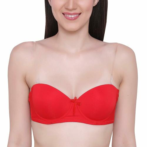 QAUKY Invisible Clear Transparent Back & Transparent Strips Bra for Women