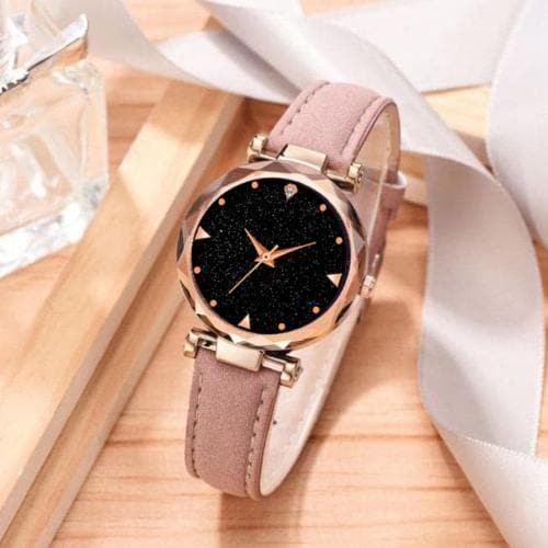 ILOZ New Latest Pink Dial & Leather Strap Designer Girls Analog Watch For Women Premium Quality Designer Fashion Wrist watch for Girls Analog Watch - For Women