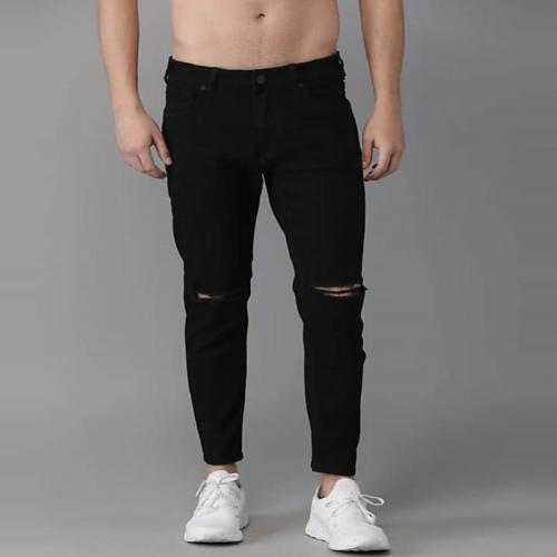 MODA STAR Men Regular Low Rise Black Jeans_ Size 30