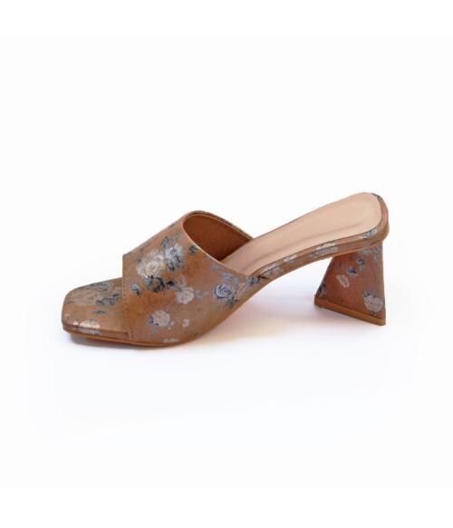 Aasheez Brown Block Heel Sandals