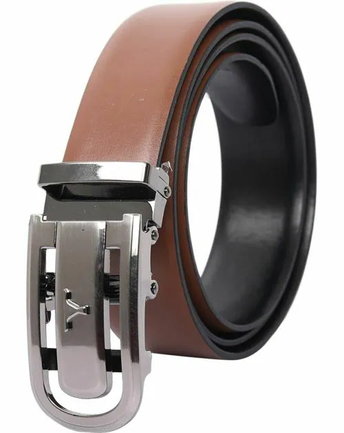BULCHEE Men Formal Tan Genuine Leather Reversible Belt