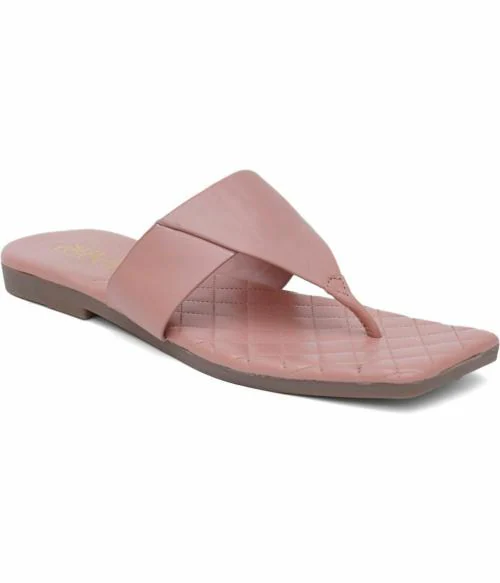 Shuz Touch Pink Flat Sandals for Women