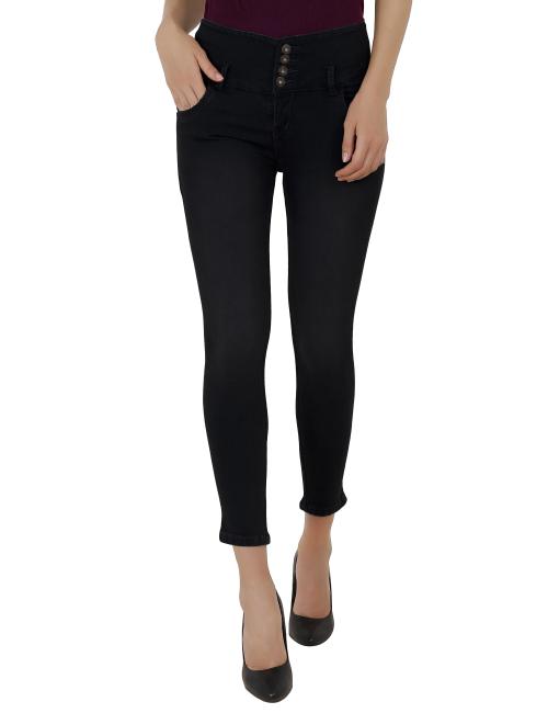 VAP Store 4 Button Black High Waist Women Denim Jeans