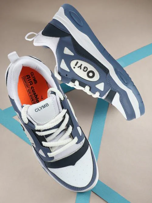 CLYMB Men's OGYI Blue Synthetic Lace's Up Walking/Outdoor/Gym & Traning/Sneakers Shoes