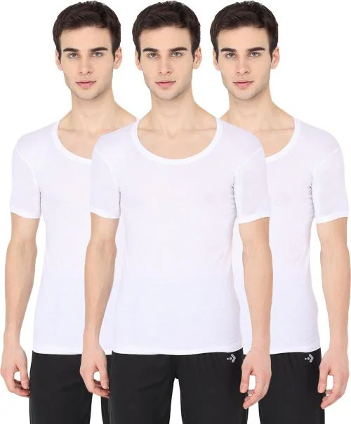 KANSAL Men's Solid Cotton Vest (RNS)