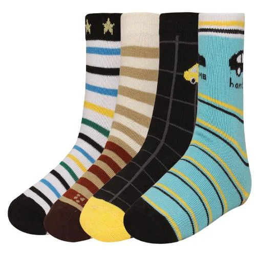 CREATURE Girls And Boys Printed Multicolored Cotton Socks CRE-KIDS-P4-110