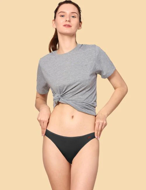 AshleyandAlvis Anti Bacterial, Bamboo MicroModal, Premium Panty, Women Bikini brief, No Itching, 3X Moisture Wicking Daily use Underwear, , (Color-BLACK) (Size-S) (PACK OF 1)