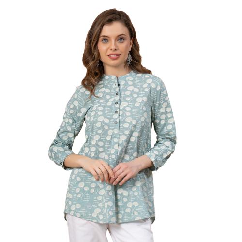 Buy Mode by Red Tape Sea Green Color Blouse Top for Women Highly Durable & Absorptive Online