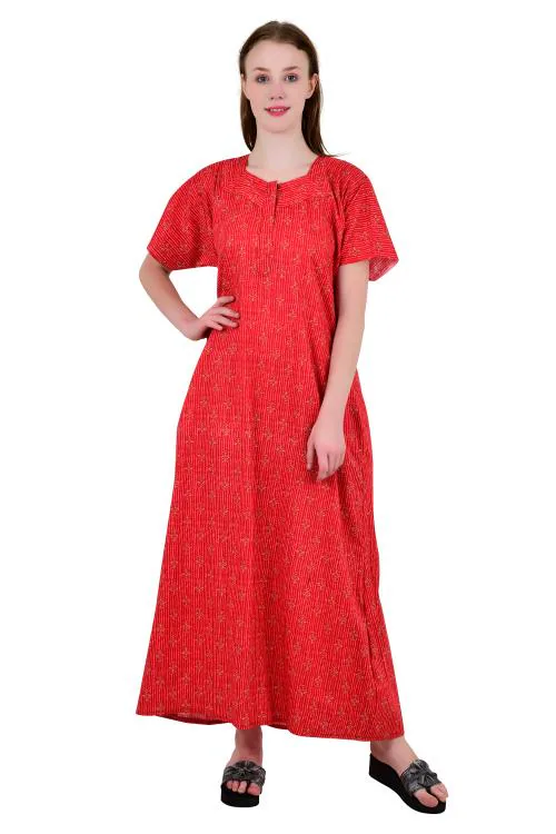 Redglo Women's Cotton Printed Nighty / Night Wear/ Super Soft Sleepwear Nighty/Maxi/Nightgown-62