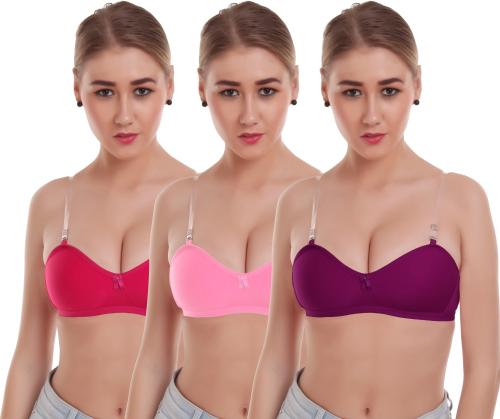 Alishan Multicolor Cotton Blend Push-up Heavily Padded Bra - 34B (pack of 3)