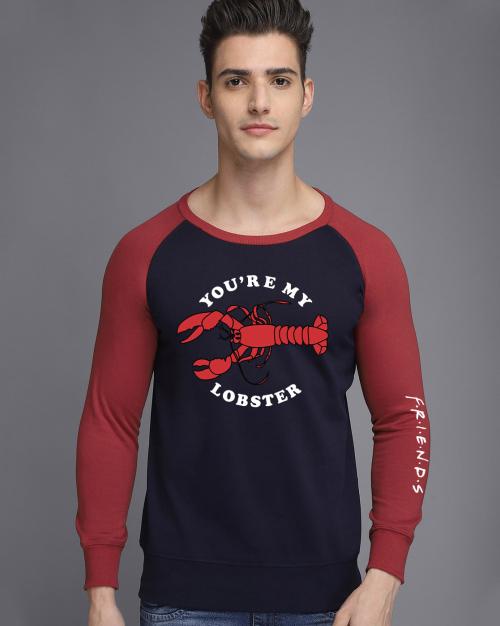 Free Authority Friends Printed Blue Sweatshirt For Men