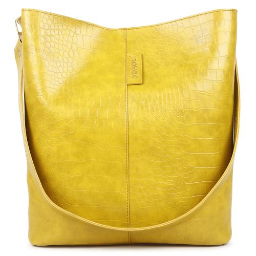 ROVOK Mustard Vegan Leather Extra Large beige Shoulder Bag