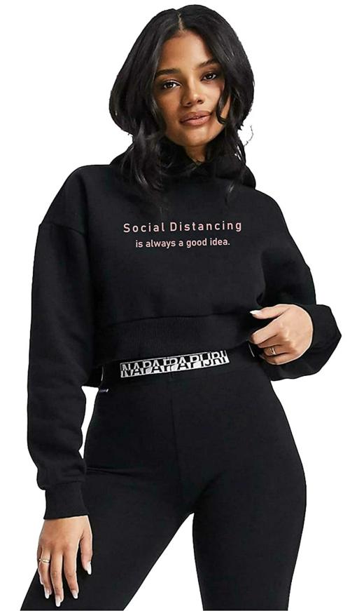 Be Savage Women Cotton Crop Hoodie (S)