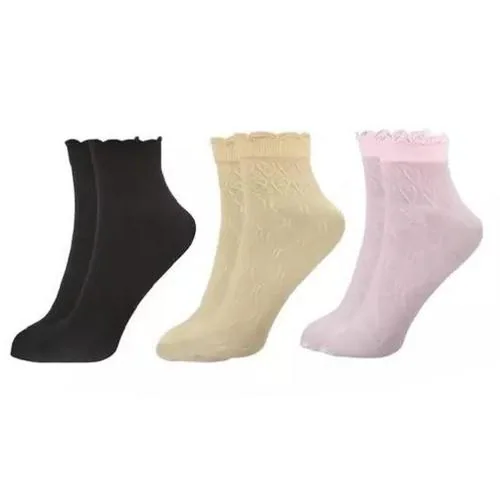 IGNOTO (Pack of 3) Ultra-thin Transparent Skin Socks with Thumb, Summer Nylon Socks for Women and Girls (Color & Pattern: Assorted)