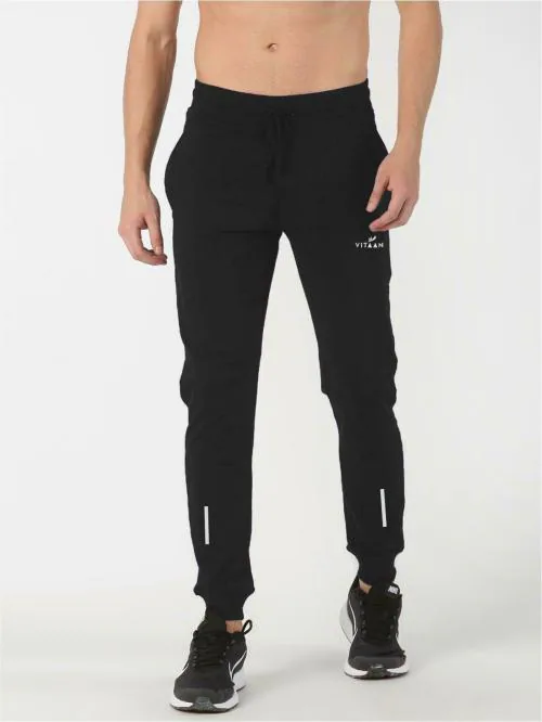Vitaan Men Black Solid Track Pants