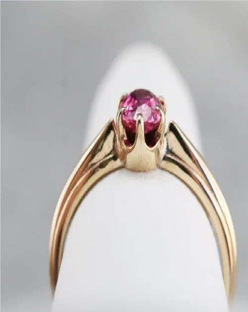 CEYLONMINE-Pink sapphire Stone Sapphire Gold Plated Ring for women