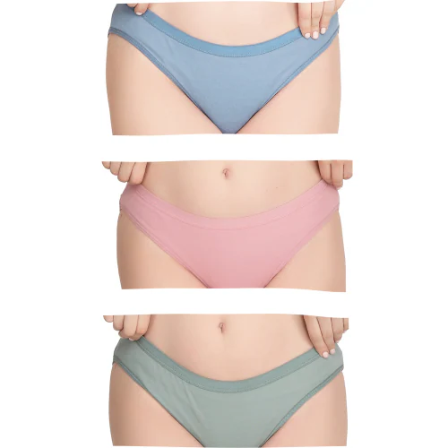 Women's Cotton Blend Panties - Soft, Breathable & Comfortable Underwear - Pack Of 3 Seamless, Full Coverage Briefs for Everyday Wear (Colour - Multicolor) (Size - XS)