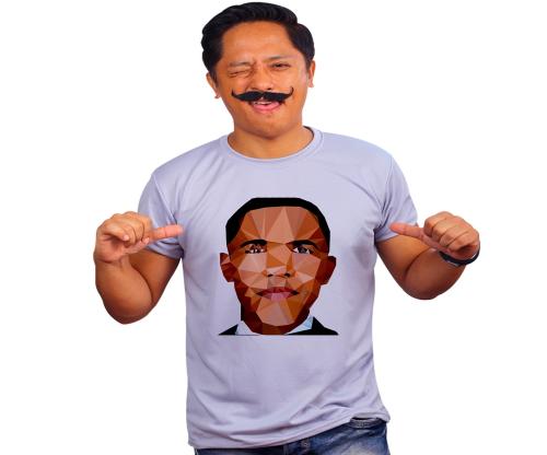 Mooch Wale Barack Obama Geometric Art Grey Quick-Dri T-shirt For Men - Grey, M