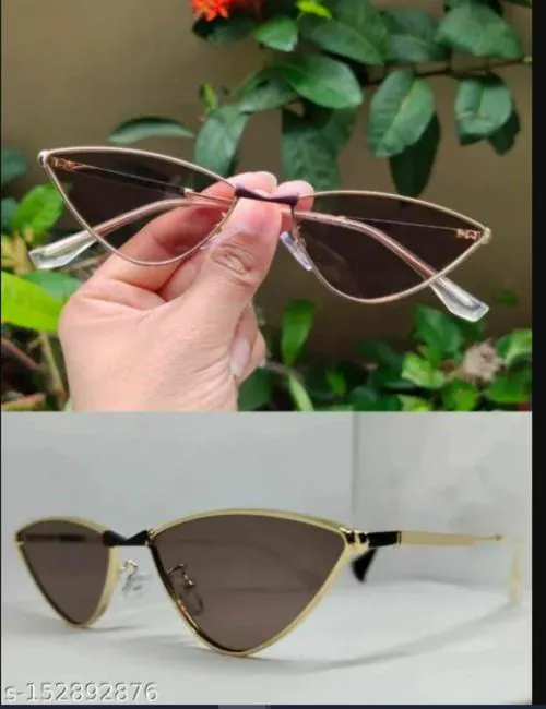 EyeNaks Cat-Eye Metal Frame Sunglasses For Men and Women With UV400 Protection