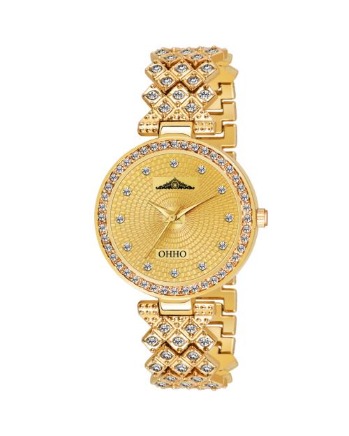 OHHO-O1- GOLD-CH Gold Mesh Strap Girls & Ladies Analog Watch - For Women