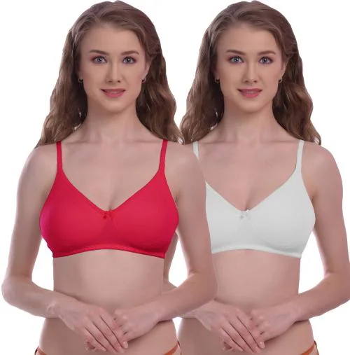 Madam Girls/Women's Super Comfortable Molded Cup Bras (Pack OF 2)