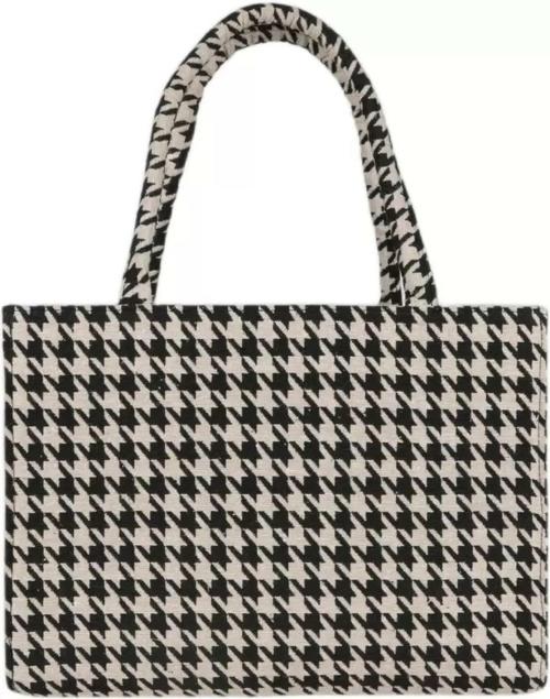 Bellina Black Fabric, Jute For Women Tote Bag
