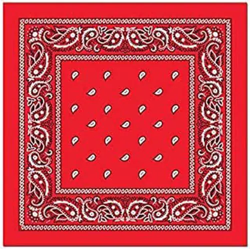 Navkar Crafts Unisex Cotton Paisley Bandana/Head Wrap/Wristband/Face Cover/Handkerchief for Men and Women, Multi (50 * 50cm, Red)