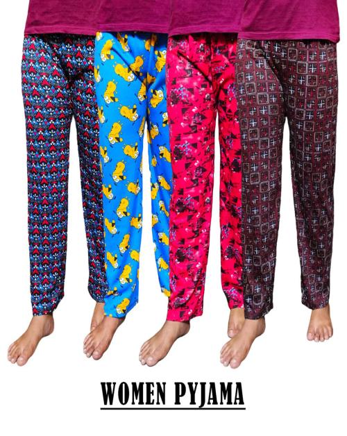 FRANSCART Multicolor Cotton Women & Girls Lower Track Pant Pyjama Lounge Wear Pack of 4