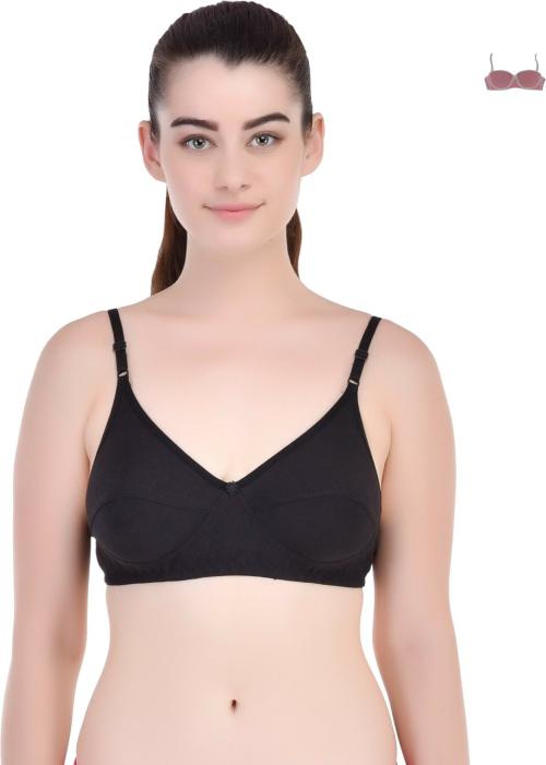 Zivosis Women, Girls Black Full Coverage Non Padded Bra (34B)