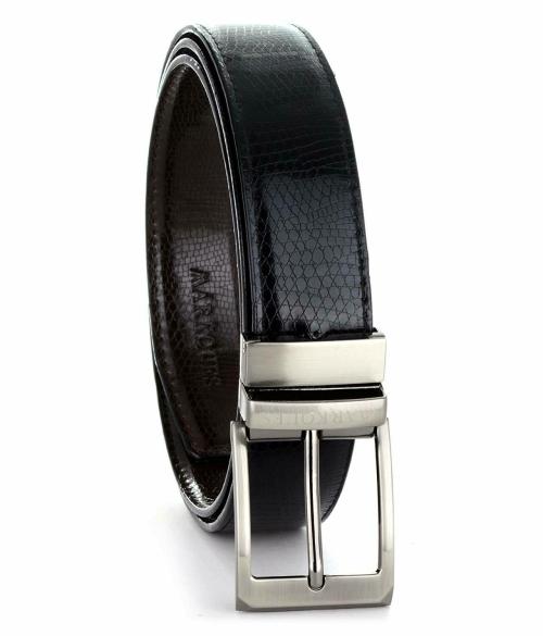 Buy Markques Men Black And Brown Pu Leather Reversible Belt (Part Of 2 ...