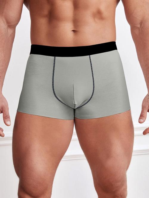 SHK Men's Underwear Anti Bacterial Airsoft Plain Trunk | Brief For Men | Plain Brief | Under Wear | Trunk For Men | Men's Underwear | Boxer Brief | Sport Underwear For Men | Under Garments For Men Multicolor(Pack Of 1)-LIGHT GREY-L