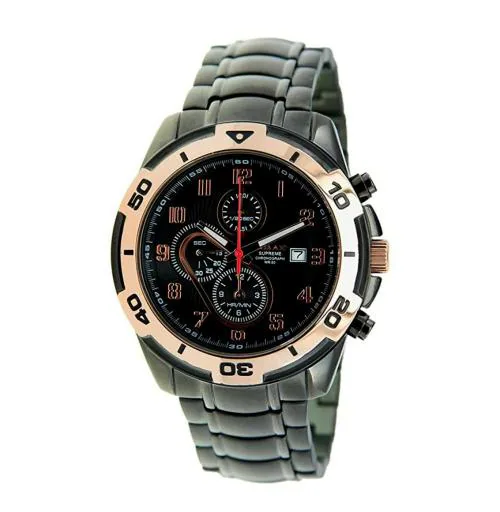 OMAX Chronograph Black Watch Black Dial With Black Strap for Men - CS131