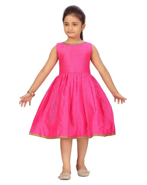 Aarika Girl's Rani Color Party Wear Middi
